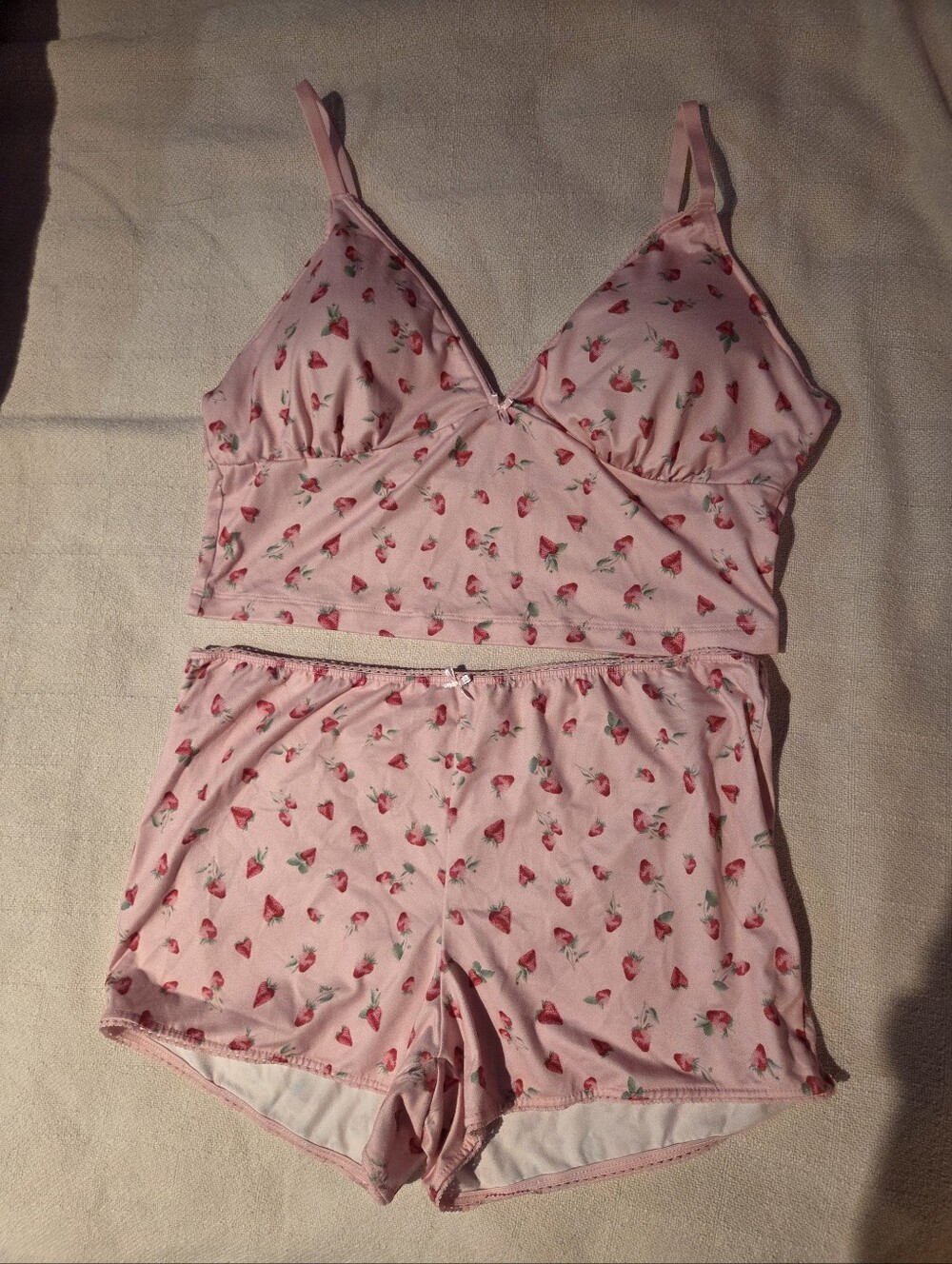 La Vie En Rose Pink Strawberry Bralette & Short Set